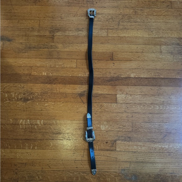 B-Low the Belt Baby Bri Bri Leather Belt in Black & Silver Size Small - Picture 6 of 6